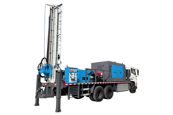 Truck mounted water well drilling rig